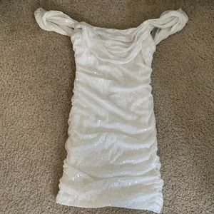 All white sequin hello molly dress